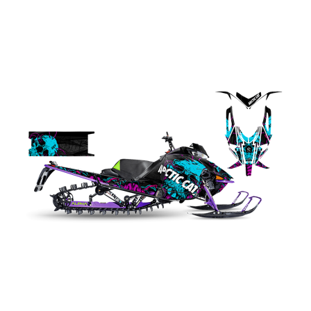 Dekalkit SweTown Skull Grab Purple - Arctic Cat M8000 Hardcore EVO 153 2018-2018