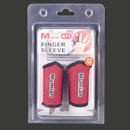 Sports Elastiske Fingersleeves Tommelfingerbeskytter, Rød, Stor