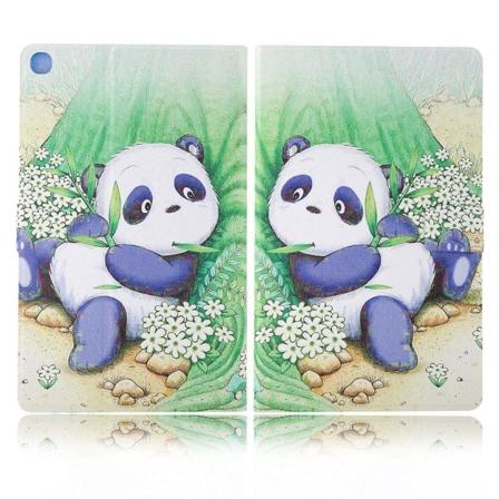 Elegantti kuvio nahkainen kotelo Samsung Galaxy Tab A7 10.4 (2020) - Söpö Panda White