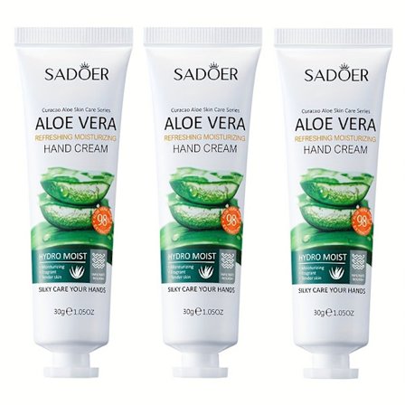 SAÖDER Aloe Vera Käsivoide - Kosteuttava ja ravitseva voide 98 % mehupitoisuudella, maitohapolla ja hypoallergeenisella koostumuksella kaikille 
