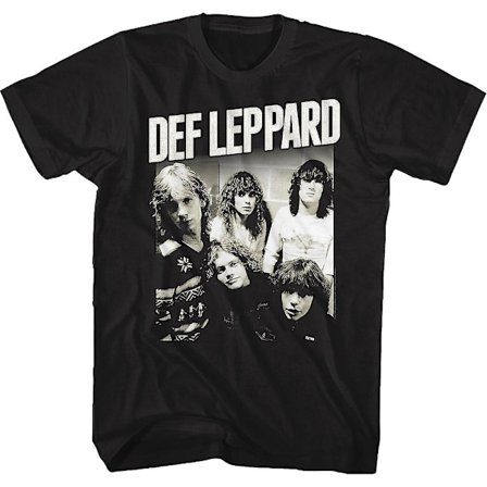 Sort og Hvid Bånd Foto Def Leppard T-Shirt