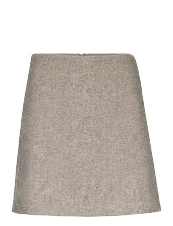 Mschillune Skirt Knelangt Skjørt Beige MSCH Copenhagen*Betinget Tilbud