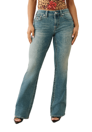 True Religion Becca Mr Boot Cut Flap Jeans Dam Blå 28