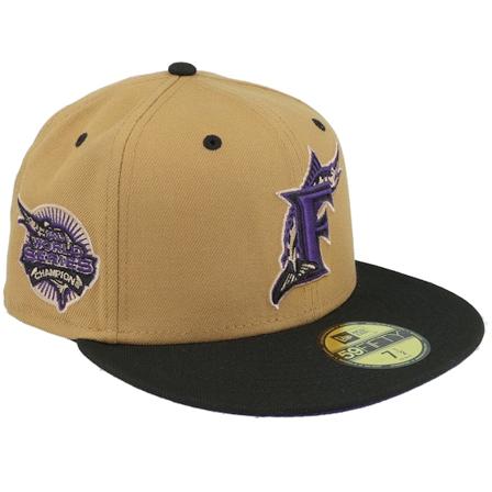 New Era - MLB Beige fitted Cap - Miami Marlins Sandstone Crypt 59FIFTY World Series 03 Wheat/Black/Purple Fitted @ Hatstore