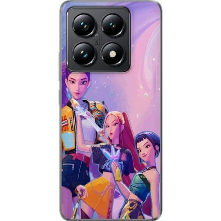 Kompatibelt Mobildeksel til Xiaomi 14T Futuristiske popdamer i neonfarger med magiske detaljer mot en drømmeaktig galaksebakgrunn