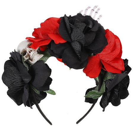 Halloween Rose Skull Diadem Fashion Hår Party Hår Tillbehör