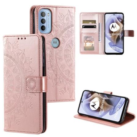 SKALO Moto G31 / G41 Mandala pung etui - rosa guld Pink gold