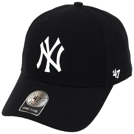 Kasket - 47 mærke - New York Yankees - Sort - Justerbar - Broderet logo