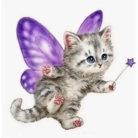 30x40CM Håndlavet 5D Kunst Diamantmaleri - Pixie Cat, egnet til