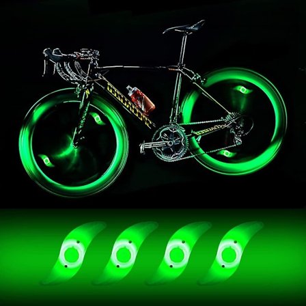 4 x LED cykelhjul lys, vandtæt LED cykelhjul lys med 3 blinkende tilstande LED cykelhjul lampe til voksne og børnecykel - rød