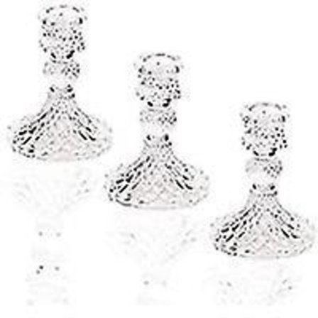 Glass Lysestake Sett med 3 Taper Lysestaker for Formelle Anledninger