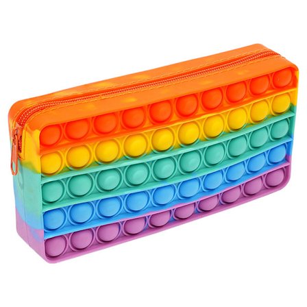 Pop Penalhus, Skoleartikler Penalhus Bærbar Papirvarer Sensorisk Silikone Boble Fidget Legetøj