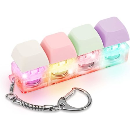 Fidget-tastatur-nøkkelring med LED-lys, tastatur-fidget-klikker, morsom knapp-fidget-leke for avslapning og dekorasjon (LGL)