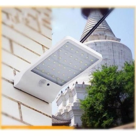【14y】36 LED Solarlampa Trådlös Vattentät Rörelsesdetektor Utomhuslampa för Trädgård, Dörr, Entré, Varmvitt Ljus