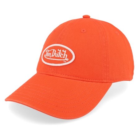 Von Dutch - Orange Unconstructed Cap - Oval Patch Orange Dad Cap @ Hatstore