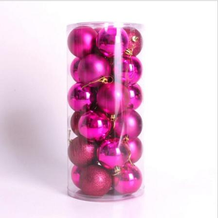 Julgranskulor prydnader för dekoration 24 st Rose red 10cm24 Pcs