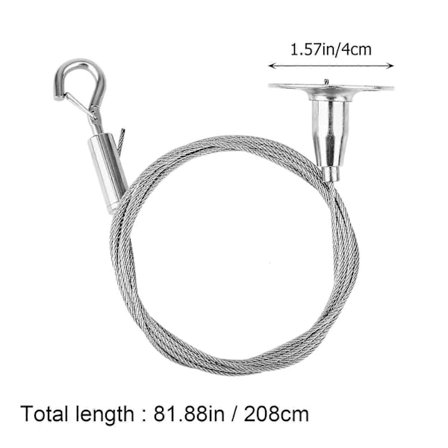 2 stk Justerbare Opphengstråder Speil Opphengstråd med Krok Veggmontert Tråd 2m