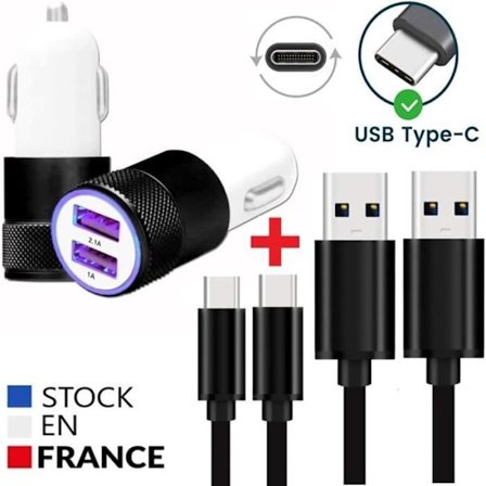 Laddare - Blackview - A80 Plus - Ultra-snabb - 2 USB-portar - 1 meter kabel - Svart