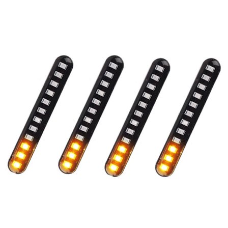 4 st Bil Motorcykel Flytande Vatten Bakljus 12 Led Blinkers Strip 3528Smd Registreringsskylt.pa