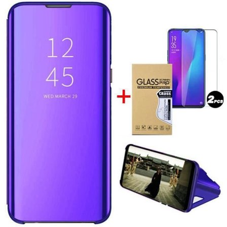 Samsung Galaxy Note 10 Lite Folio-fodral, med skärmskyddsfilm och lyxigt mjukt bumperställ för Samsung Note 10 Lite, lila