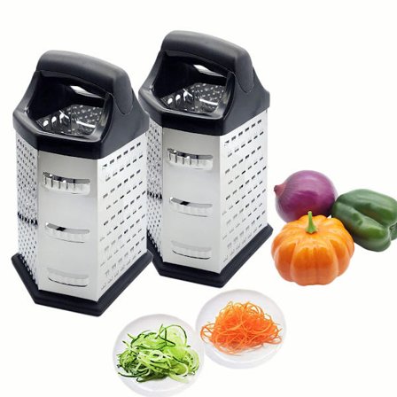 Rivjärn med uppsamlingsbehållare Multi Rivjärn zester 6-sidigt handrivjärn Multifunktionellt rivjärn Grovt medium och fint rivjärn Rivjärn med