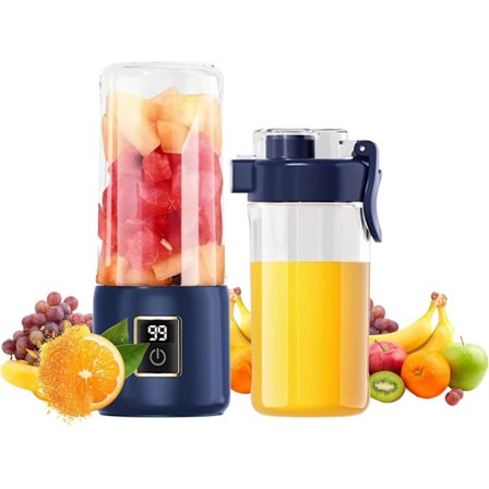 Bærbar blender, mini blender, liten milkshake blender, 12 blader, praktisk og multifunksjonell, med digital berøringsskjerm.