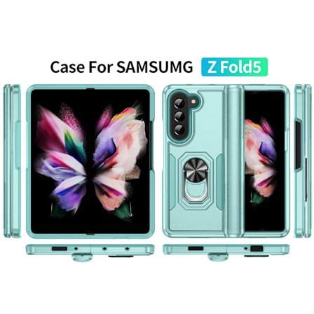 DQ-Armor Design Anti-fald Cover 360 Graders Rotations Ring Holder Bil Kickstand Mat Mobiltelefon Cover til Samsung Z Fold5
