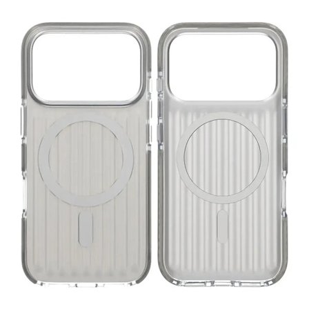 Mobilskal Korrugerad Magsafe för iPhone 17 Pro - Silver