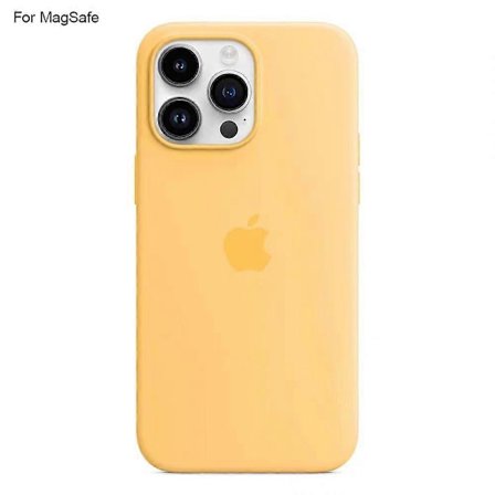 Yhteensopiva iPhone 14 Pro Kuoren kanssa, yhteensopiva MagSafe nestemäisen silikonipuhelinkuoren kanssa [Induktio Popover] - Perfet Yellow_MGF