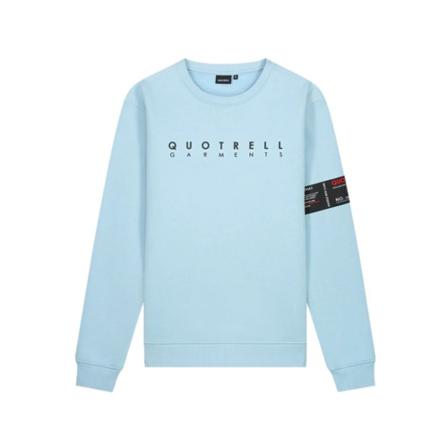 Quotrell Aruba Crewneck Senior Light Blue/Black , Blauw , Heren , Maat: XS Hoodies & sweatvesten