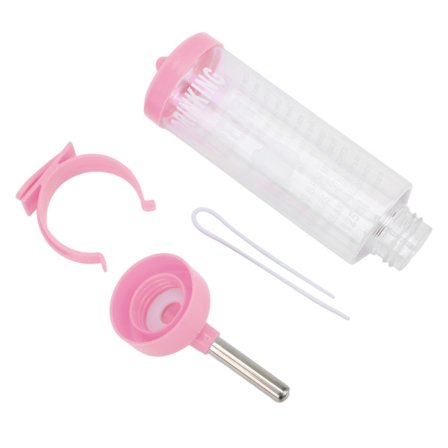Hamster Vattenflaska Dispenser Automatisk Dricksfritt Hamster Dricksfontän för Smådjur Rosa 125ML