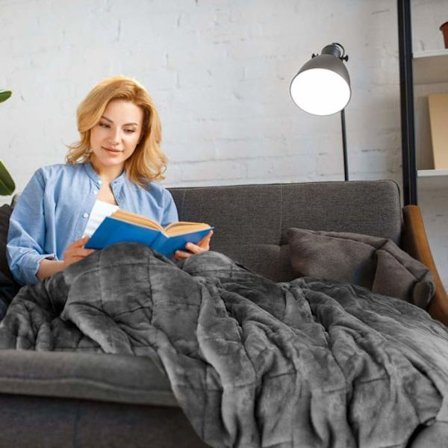 Täckning - täcke - Pläd Emma Barclay - WESH6080GREY - Tyngdtäcke Sherpa Grå - 60 x 80 (150 x 203 cm)