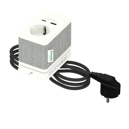 Schneider Electric INS44050 Bordsenhet Hvit, Strømbrytere & vegguttak