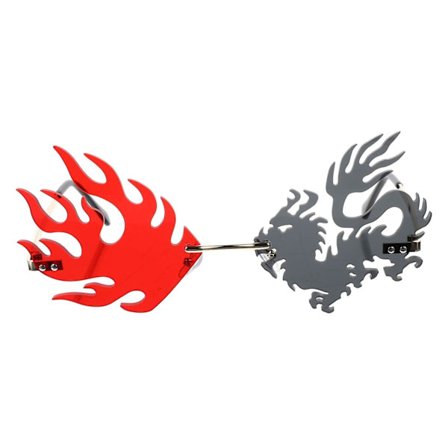 Solbriller til kvinder Uregelmæssig formet solbriller Rimless Dragon Flame briller Tonet linse(A)