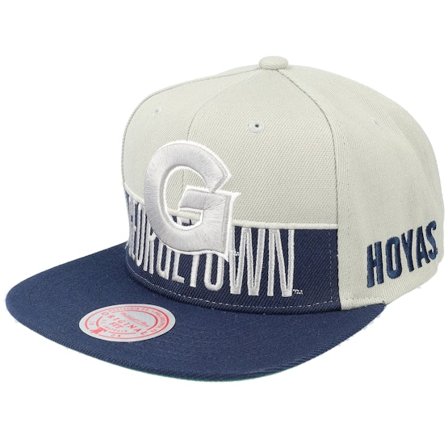 Mitchell & Ness - College Beige snapback Caps - Georgetown Hoyas Half & Half Navy/Grey Snapback @ Hatstore