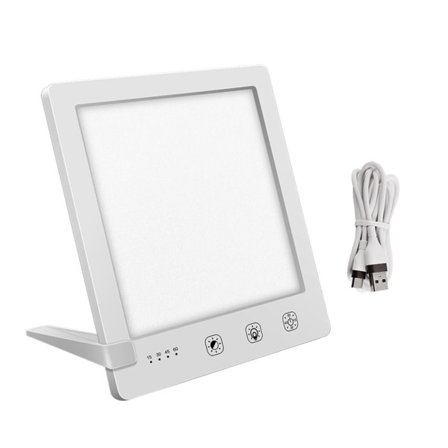 Lysterapilampe, UV-fri 10000 Lux Sollampe med 10-60 Hvid