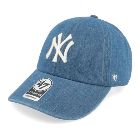 47 Brand - MLB Blå unconstructed Keps - New York Yankees MLB 47 Clean Up Timber Blue Dad Cap @ Hatstore