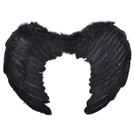 Aikuisten/lasten Angel Devil Fairy Feather Wings Halo Halloween Joulupukujuhla Black Adult