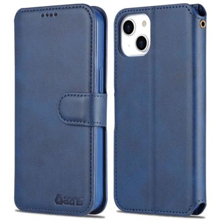 Azns Pu Leather Iphone 14 Fodral - Blå Blå