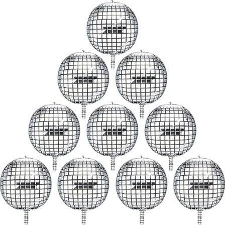 Disco Folieballonger Mylar Heliumballonger 10 Stycken 22 Tum 4D Stora Mirro