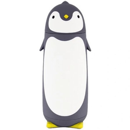 280 ml ruostumattomasta teräksestä valmistettu söpö pingviinikuppi, pullo, termos, tyhjiöpullo, harmaa