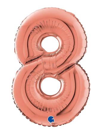 Number Foil 8 Rose Gold 70 Cm Pink IPK