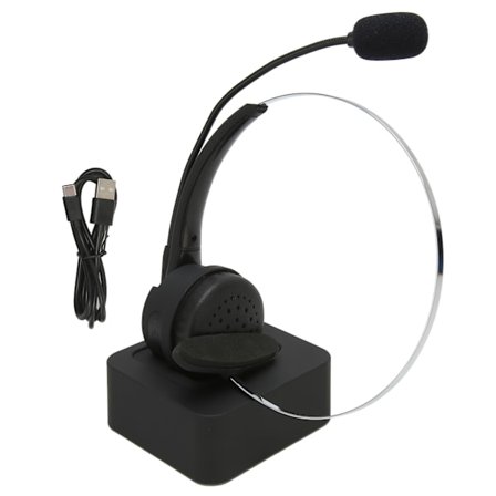 Bluetooth Mono Støyreduserende Headset Justerbart Business Headset med Mikrofon Ladestasjon