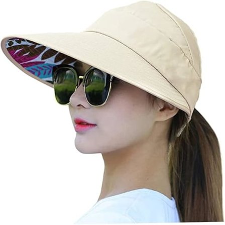 Bredbrättad solhatt, justerbar solskyddshatt för damer