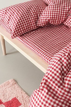 Jotex - Örngott 50x90 Cm - Ekologisk Röd/creme VERMONT - Köp Barnpåslakan & örngott hos Jotex