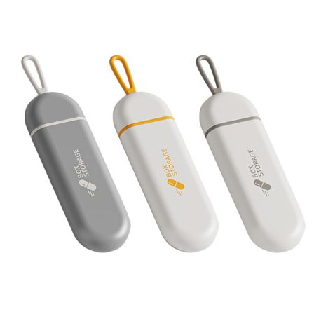 (Grå + Vit Grå + Orange) 3 st fack bärbar medicinlåda rese-rese-mini multifunktionell (beställning: 3 färger levereras som en)