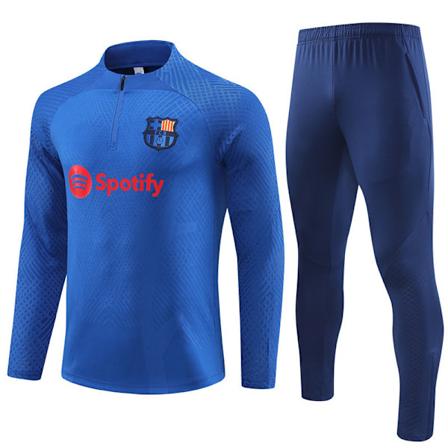 Barcelona langærmet halv tracksuit til voksne fodbolduniform træningstøj langærmet dragt Navy blue - Sæson 23-24 Navy blue 16