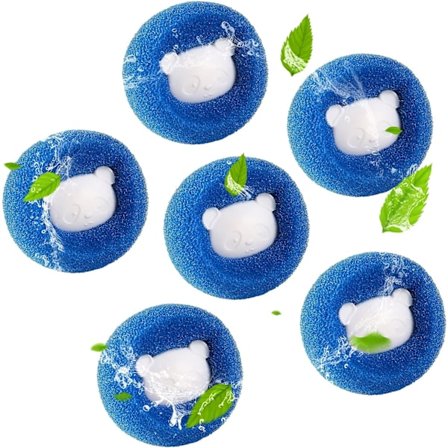 6-pak vaskemaskin-hårfjerning baller, oppvaskballer for vask