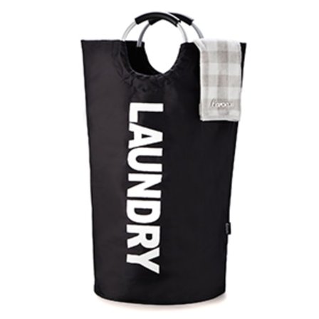 Vattentät tvättkorg Vikbar tvättkorg med vadderade handtag för enkel förvaring (svart)