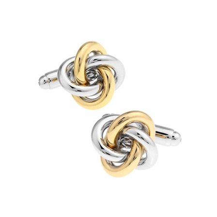 Manschettknappar i guld och silver med tvinnad kula